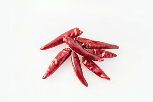 唐辛子(白背景)1 トウガラシ,鷹の爪,激辛の写真素材