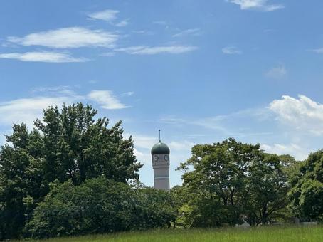 春日公園 青空,自然,春日公園の写真素材