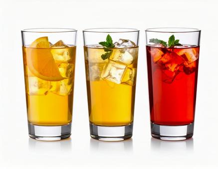 カクテルが並ぶグラスのイメージ素材の写真