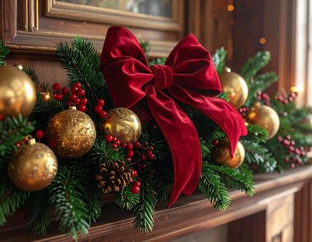 クリスマススワッグ 華やか クリスマススワッグ 華やかの写真
