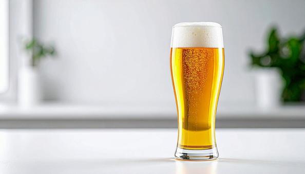 生ビール、コピースペース 生ビール、コピースペースの写真