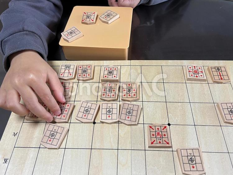初心者用の将棋を差す手 将棋,将棋盤,初心者の写真素材