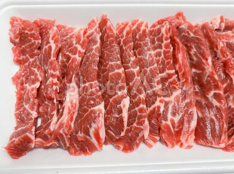 焼肉用の牛ミスジ肉 ミスジ,牛肉,焼肉の写真素材