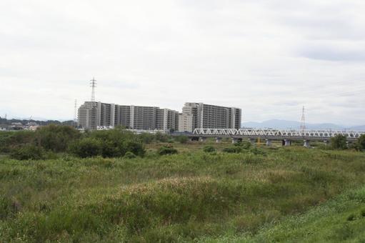 多摩川の風景 多摩川の風景 風景,空,自然の写真素材