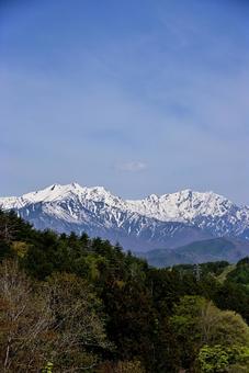 峠より北アルプスの山々を望む 峠より北アルプスの山々を望む 爺ヶ岳,鹿島槍ヶ岳,北アルプスの写真素材