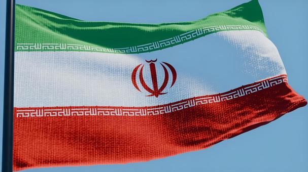 イラン国旗・風になびく イラン,国旗,旗の写真素材