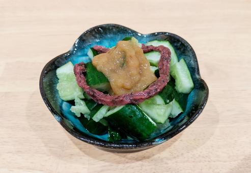 梅と味噌とキュウリのさっぱり料理 梅と味噌とキュウリのさっぱり料理 みそ,練り梅,きゅうりの写真素材