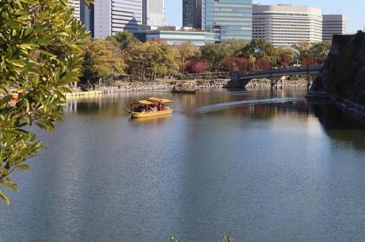 大阪城の堀と御座船 大阪城,堀,御座船の写真素材