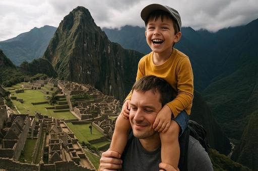 マチュピチュで笑顔の親子旅 マチュピチュで笑顔の親子旅の写真