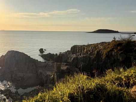 Tojinbo and Oshima in Fukui Prefecture on a summer evening, JPG