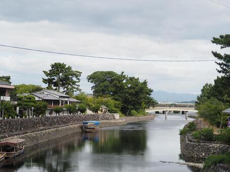 宇治公園　橘橋　遠方 公園,宇治公園,橘橋の写真素材