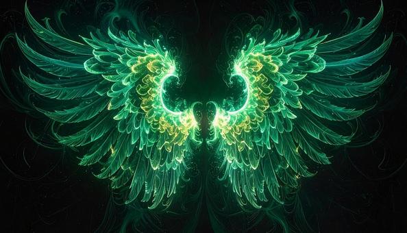 光り輝くエメラルドウィング 光り輝くエメラルドウィングの写真