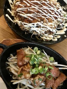 鉄板焼き 鉄板焼き 鉄板焼き,お好み焼き,粉もんの写真素材