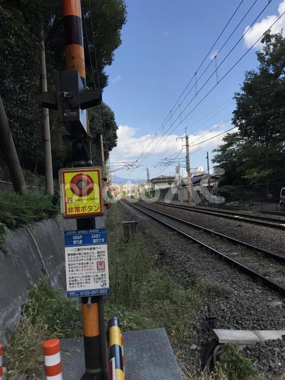 嵯峨嵐山の踏切 嵯峨嵐山,鉄道,列車の写真素材
