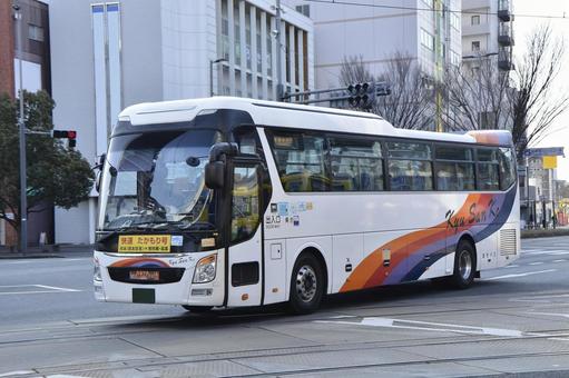 ヒュンダイユニバース　九産交 夜行バス,高速バス,旅行の写真素材