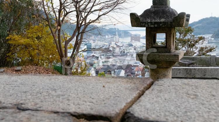 光の海を見下ろして 高台,街,見下ろすの写真素材
