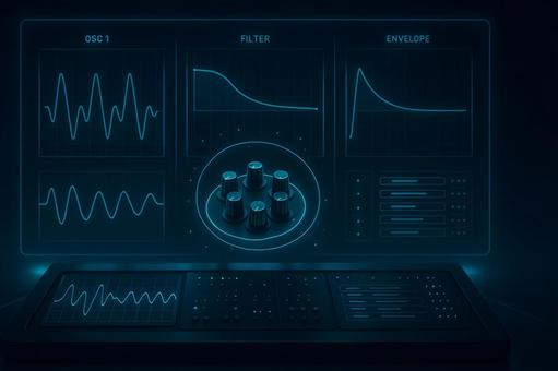 シンセ音色編集パネルの写真