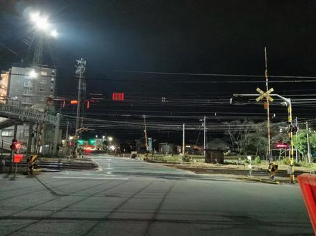 イオン側から見る宮田前踏切 jr,jr貨物,jr東日本の写真素材