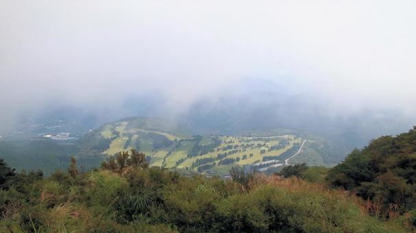 Golf course viewed from the summit of Hakone Komagatake, JPG