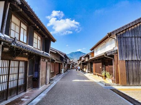 旧東海道「関宿」の町並み 関宿,旧東海道,宿場町の写真素材