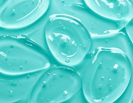 ターコイズジェルの滴と気泡 ターコイズジェルの滴と気泡の写真