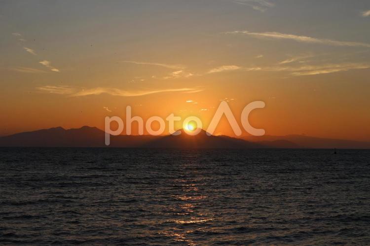 海と夕日 夕日,夕暮れ,夕方の写真素材