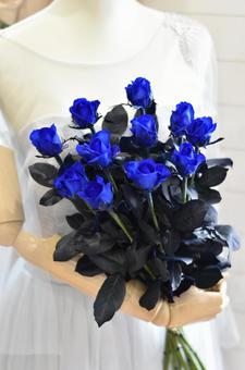 青い花束 バラ 青い花束 バラの写真