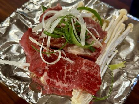 牛肉とエノキのホイル焼き ホイル焼き,焼き肉,牛肉の写真素材
