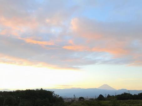 富士山と朝焼け 富士山と朝焼け 富士山,朝焼け,空の写真素材