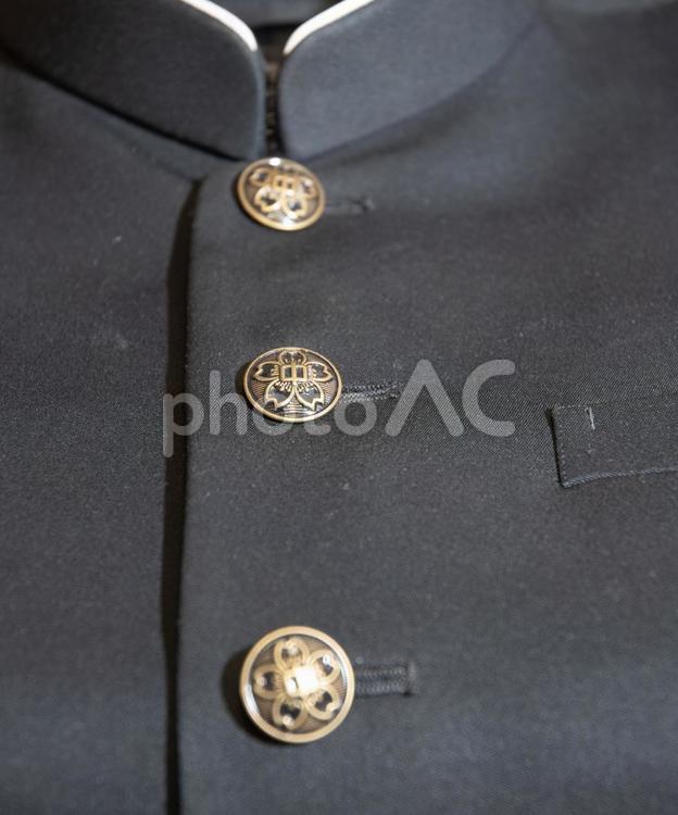 制服　２　（学ラン・ボタン・詰襟） 学ラン,上着,中学校の写真素材