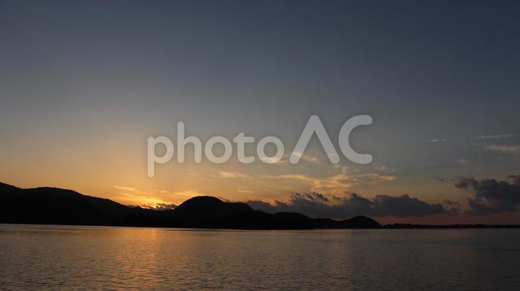 山陰海岸国立公園　久美浜湾の綺麗な夕景 山陰海岸,国立公園,風景の写真素材