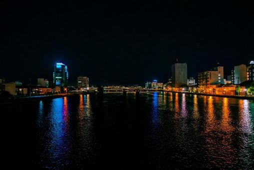 【島根】松江の夜景 島根,松江,matsueの写真素材