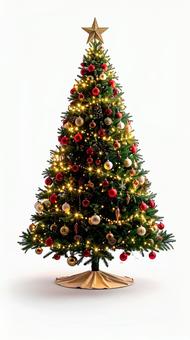 飾り付けられたクリスマスツリー 飾り付けられたクリスマスツリーの写真