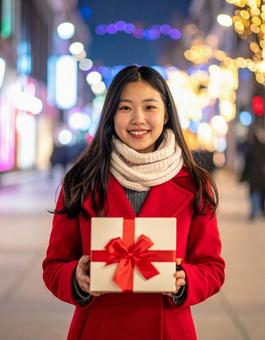 イルミネーション・彼女のプレゼントの写真