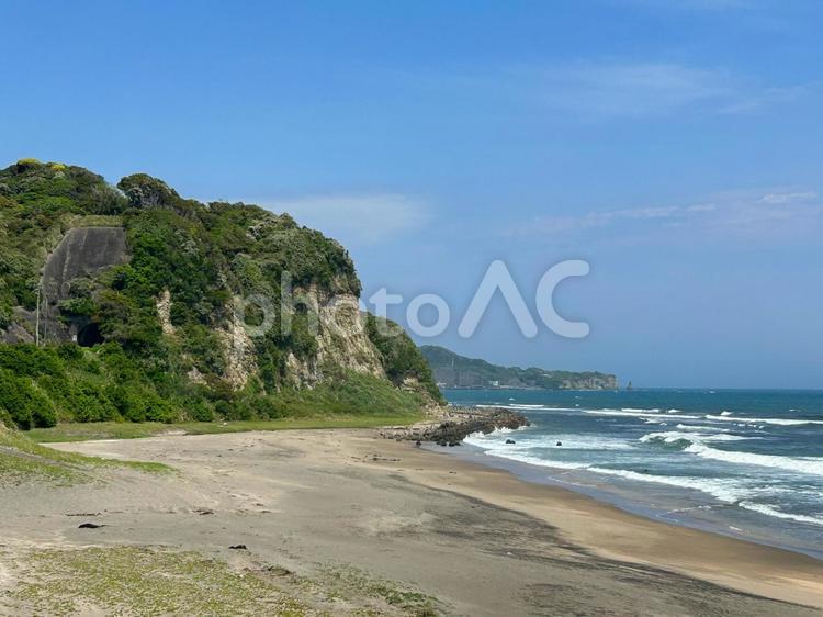 千葉県勝浦市の海 勝浦の海,海,波の写真素材