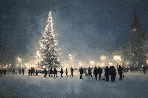 幻想的なクリスマスツリー 幻想的なクリスマスツリーの写真