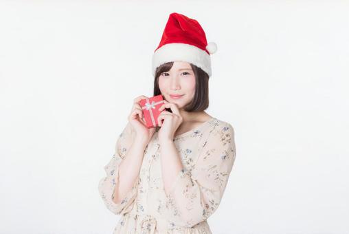 A woman wearing a Santa cap 5, JPG A woman wearing a Santa cap 5, idol, rain sounds beautiful, female, JPG