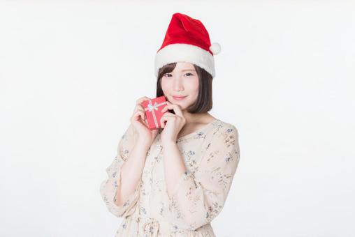 A woman wearing a Santa cap 5, idol, rain sounds beautiful, female, JPG