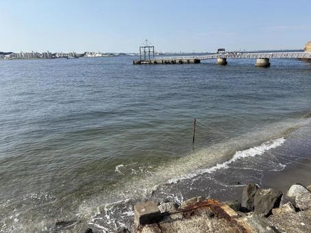 海　（猿島） 猿島,海,フェリーの写真素材