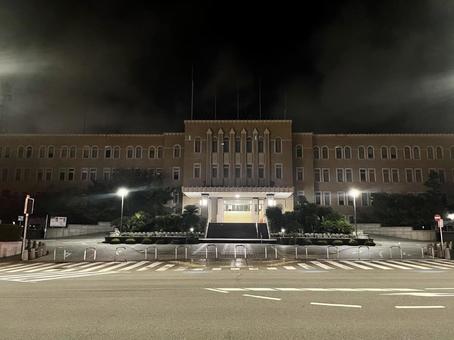 深夜の和歌山県庁舎3 深夜の和歌山県庁舎3 和歌山県,和歌山県庁,県庁の写真素材
