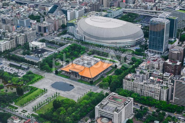 台湾・台北101から国父記念館の眺め 台湾,台北,台北101の写真素材