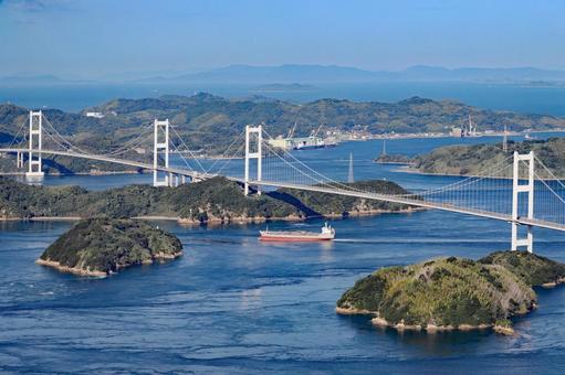 来島海峡大橋zoom2 来島海峡大橋zoom2 来島海峡,来島海峡大橋,しまなみ海道の写真素材