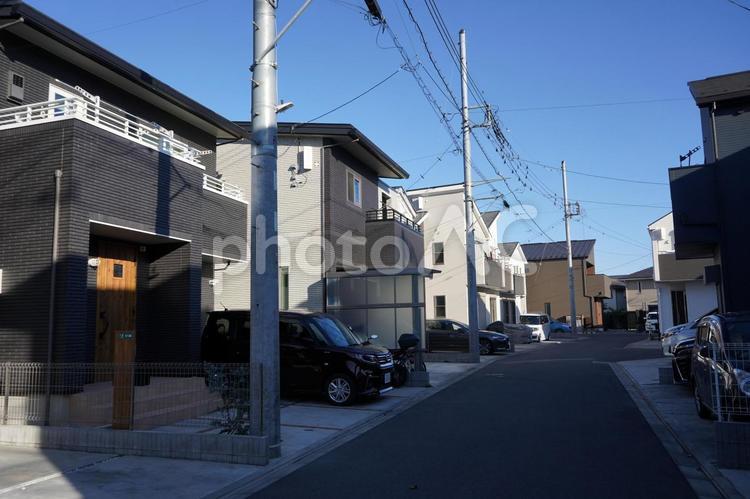 住宅街の風景 住宅街,住宅,家の写真素材