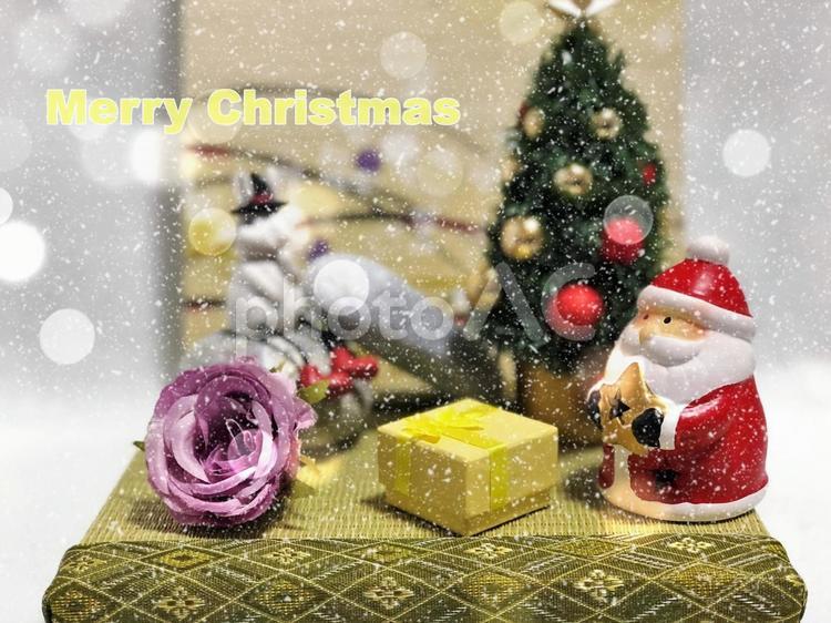 クリスマスのイメージ素材104　ロゴと雪 クリスマス,クリスマスツリー,背景の写真素材