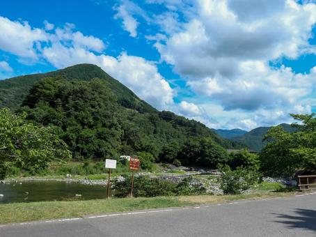 夏の田舎 山•川•青空 夏の田舎 山•川•青空 夏,田舎,川の写真素材