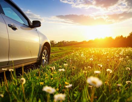 車でドライブの写真