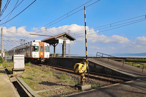 一畑電車 秋鹿町（あいかまち）駅4 秋鹿町駅,絶景駅,一畑電車の写真素材
