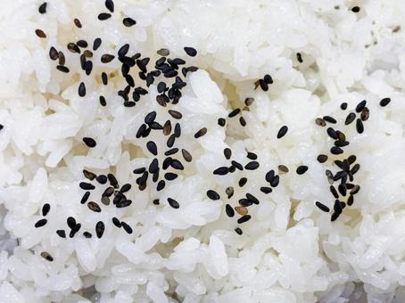 美味しいごま塩のお米 ご飯,白米,米の写真素材