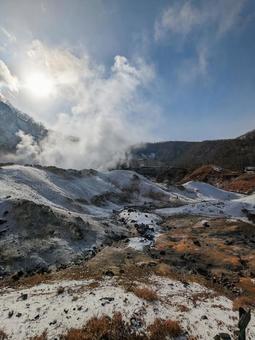 北海道登別の地獄谷 北海道登別の地獄谷の写真