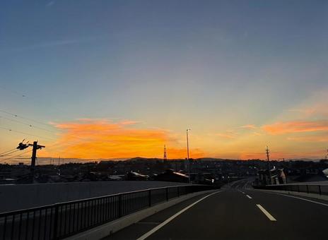 初秋の朝焼け 初秋の朝焼けの写真